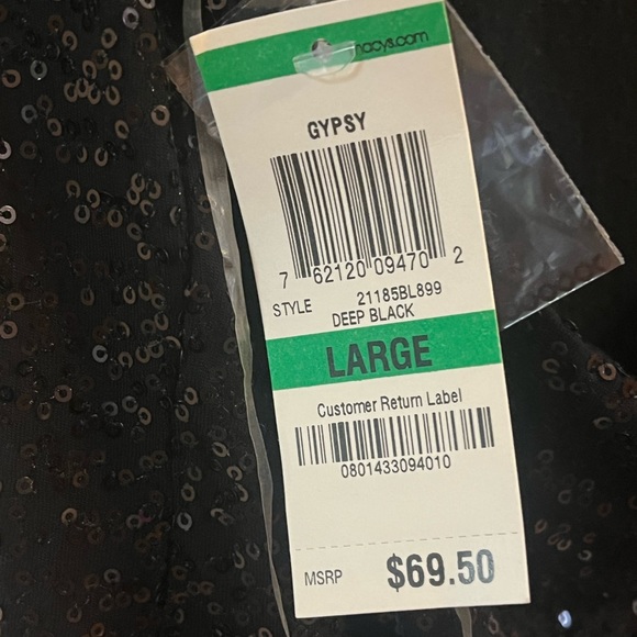 NWT Black sequin halter top INC - Picture 3 of 7